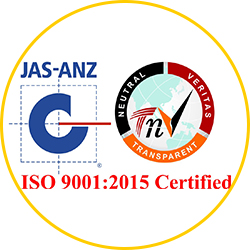 Passed ISO 9001:2015 certified